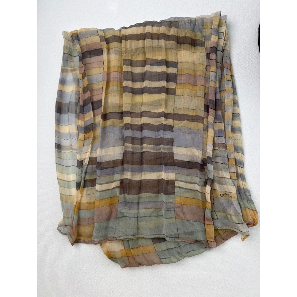 Echo Silk Chiffon Scarf Sheer Lightweight Boho